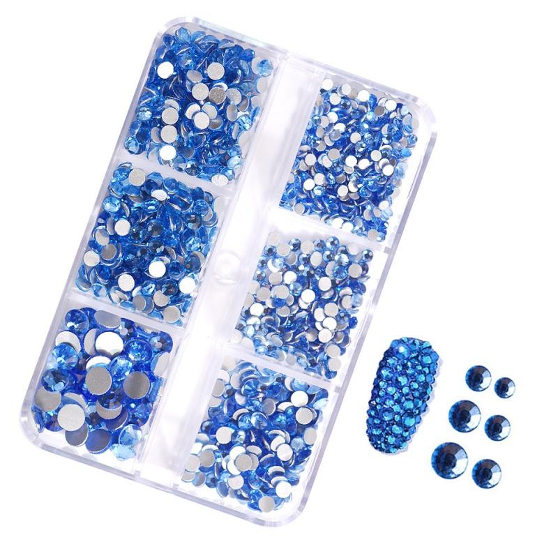 6-Grid Soft Pottery Rhinestone Boxed DIY Cobblestone Suit Nail Nail Jewelry Mixed