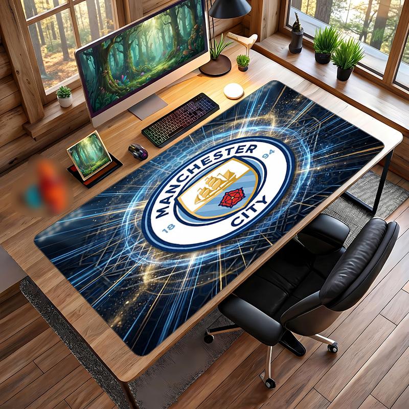 Tappetino per Mouse Grande Stampato Manchester City, Tappetino Morbido in Gomma Antiscivolo per Scrivania da Gioco per Ufficio Laptop Computer Decorazione