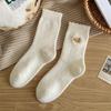 Cartoon Mink Velvet Socks Anti-slip Fluffy Mid Socks Soft Floor Plush Sock