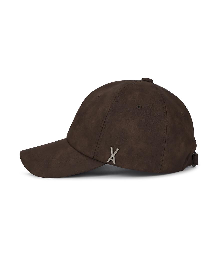 Bajal Va Studded Vegan Leather Ball Cap Brown
