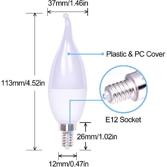 LED Flame Light Bulbs,3 Modes Fire Light Bulb E12 Base, Christmas Decorations Outdoor Indoor Home, Lights Bulbs (Yellow, 6Pack)