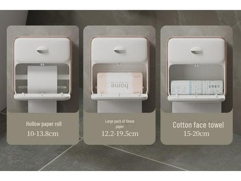 Waterproof Wall-Mounted Toilet Paper Holder and Storage Rack