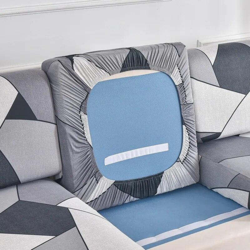 Stretch-bedruckter Stretch-Sofa-Sitzkissenbezug, Rückenlehnenbezug, Schutz für Couch, Sofabezug, L-Form, Chaselong-Schonbezüge