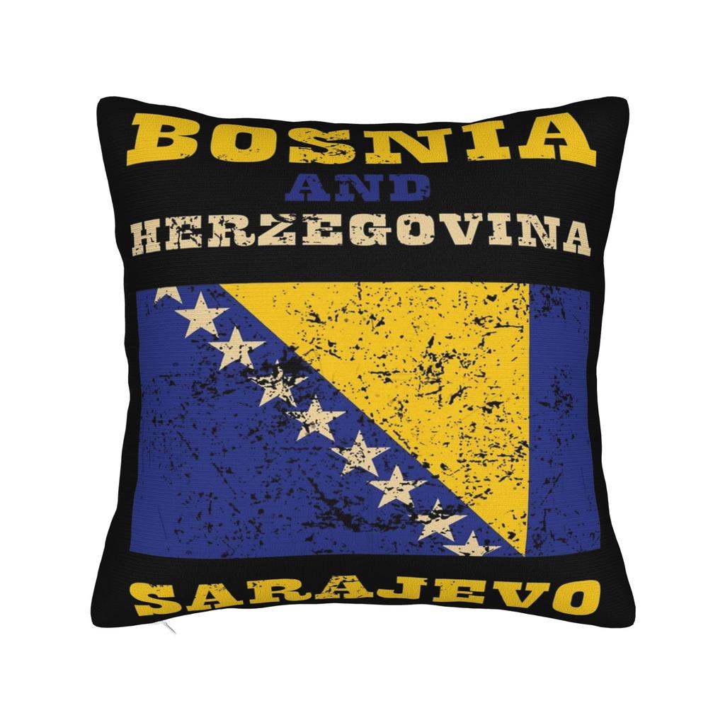 Bosnia and Herzegovina Flag Pillowcases Product Printing Cushion Cover Decoration Pillow Case Cover Home Multiple Sizes