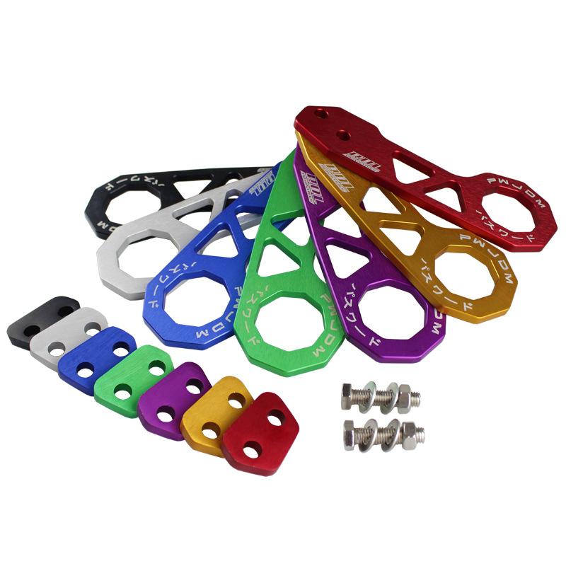 1 Set Universal Aluminum Alloy Rear Tow Hook Racing Rear Tow Hook Rhombic Towbar Towing Tools For Civic Fit Jazz Gk5