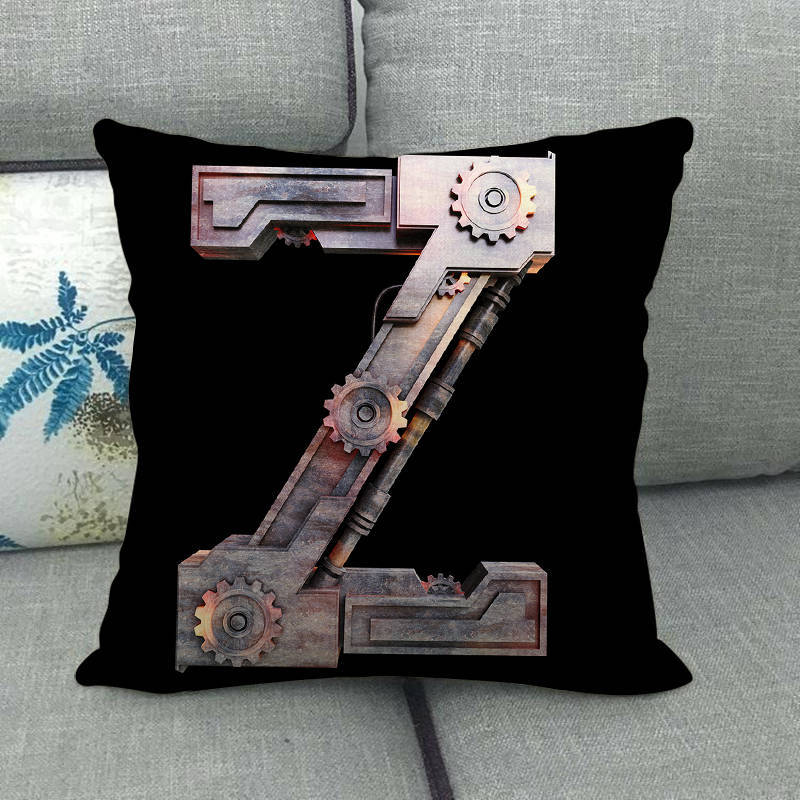 Science fiction style letters Digital printing short plush pillow covers for car sofa office cushion cover home goods