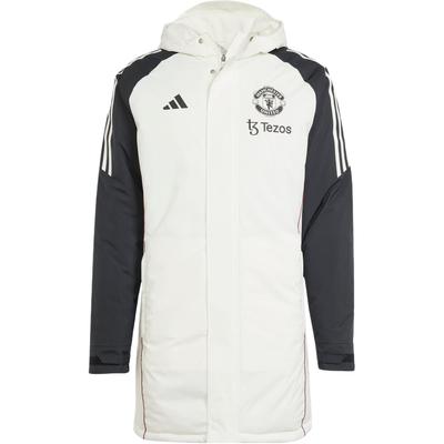 adidas Manchester United Sports Lifestyle Series Training Casual Windproof Warm Hooded Cotton Jacket Unisex Jacket White JE3724