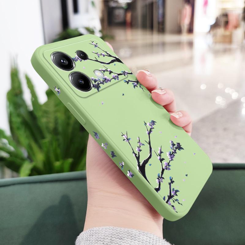 Purple Flower Rain Phone Case For Xiaomi Poco F8 F7 X7 X6 F6 M6 M5 M5S F5 X5 F4 X4 M4 F3 M3 X3 Pro 4G 5G GT Silicone Cover
