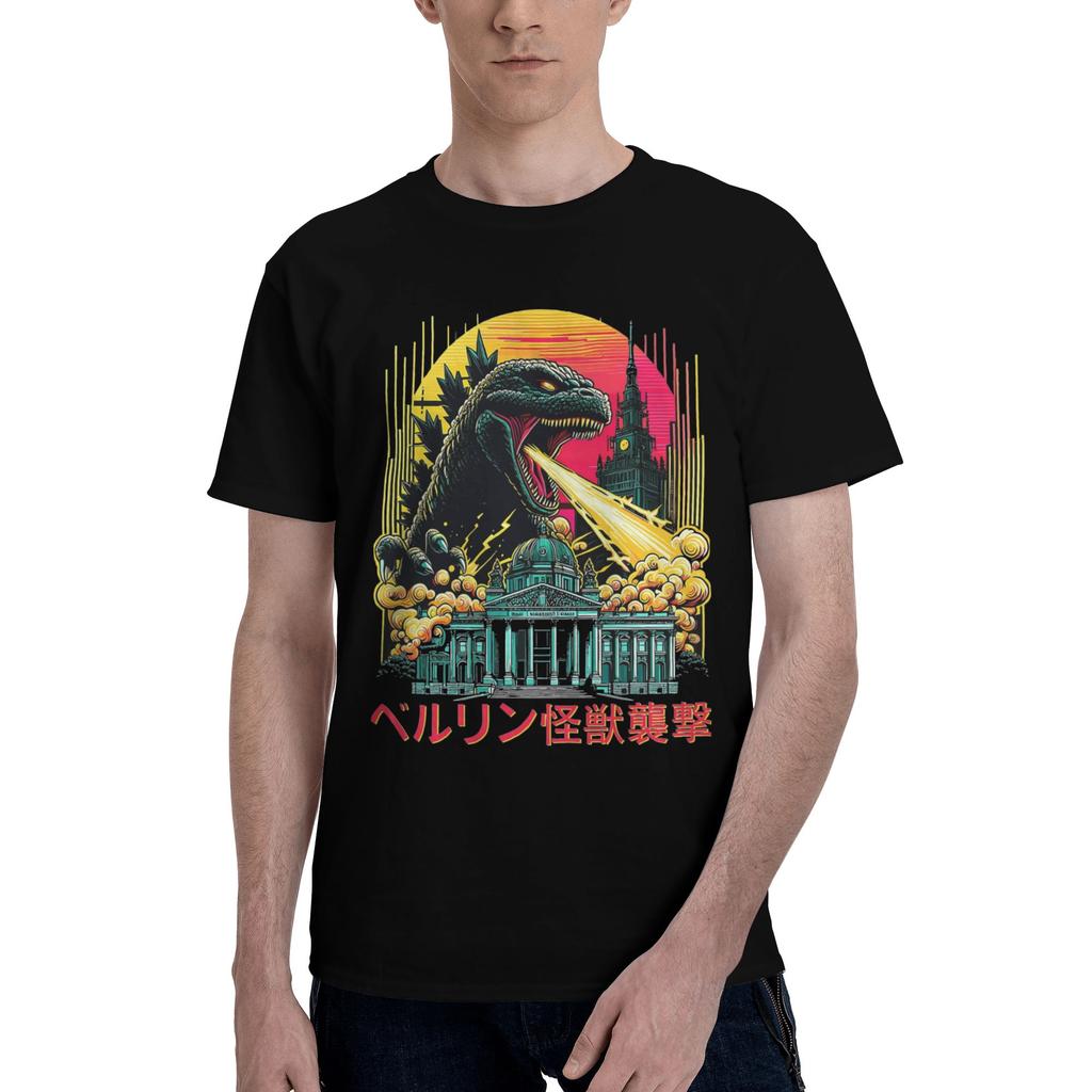 Men Cool Monster GGodzillas T Shirts Japan Monster Movie Cotton Clothes Novelty Short Sleeve Round Neck Tees TShirt