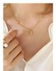 European Winter Zircon Hexagram Pendant Necklace In 18K Gold-Plated Titanium Steel