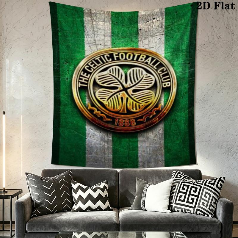 Celtic Football Club Wall Tapestry Aesthetic Wall Hanging Printed Fabric Blanket Decorative Tapestries for Bedroom Living Room Home Decor