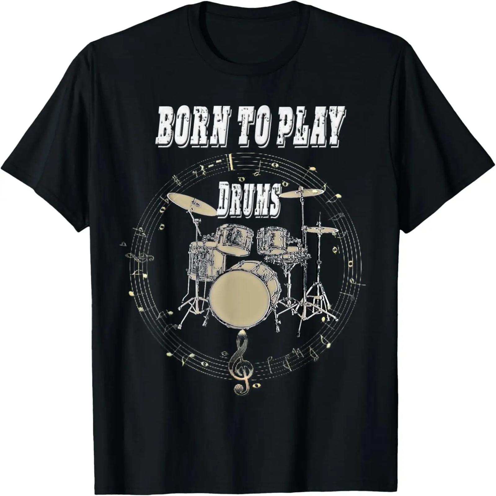 Футболка Born To Play Drums S чёрный