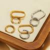 1 Pair Stainless Steel Round Oval Embossing Ear Rings Korean Earrings Hoops Earring for Women Female Girls Metal Luxury Jewelry