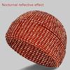 Reflective Beanie Hat Fishing Night Running Hats Outdoor Windproof Knitted Hat for Outdoor Sports and Hiking