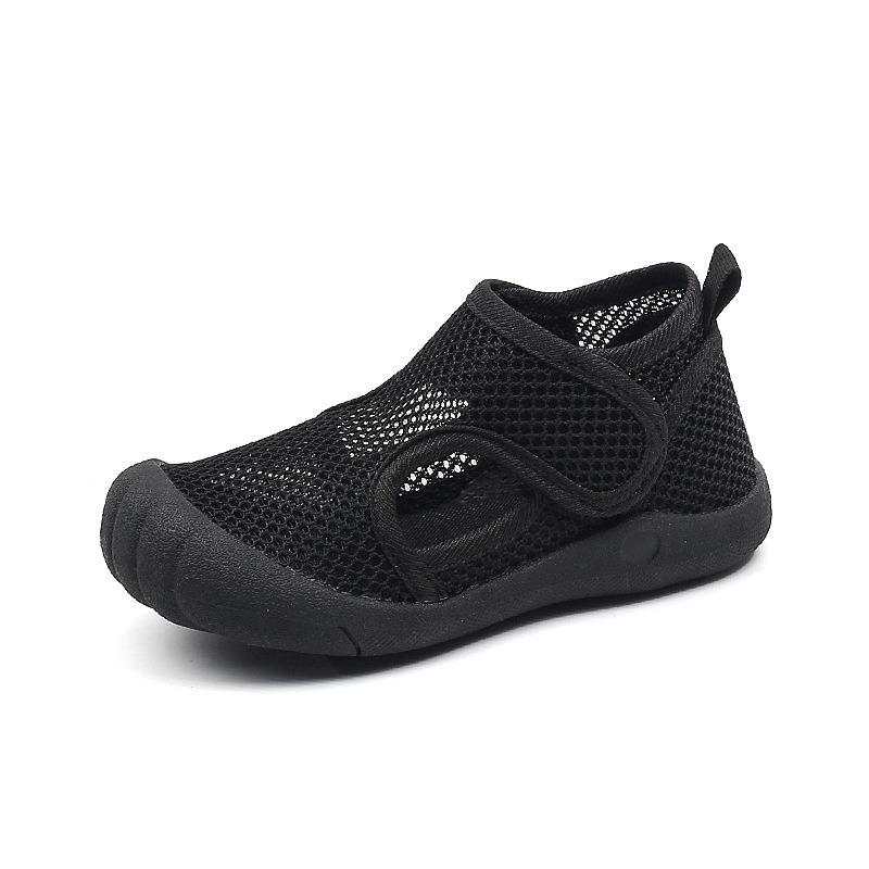 Summer New Style Hollow-out Breathable Mesh Shoes / Boys' Toe-Covered Anti-Kick Sandals / Girls' Solid Color Beach Shoes