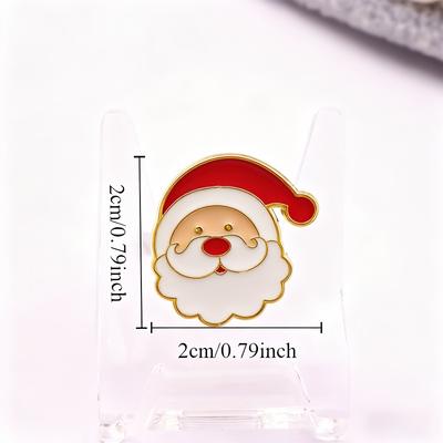1pc Christmas Santa Glass Enamel Pin | Xmas Gift Brooch for Women | Festive Sweater Decoration, Christmas Brooches Cute Brooch