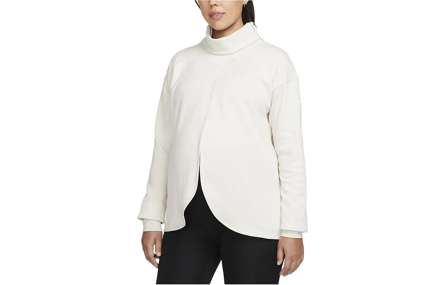 Nike Pregnant Mothers Collection T Shirts Women s Light Rosewood Umber Half Turtleneck Moderate Straight Fit DR1595-104 M