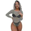 Women Erotic Sexy Leaf Net Dress Lingerie Hollow Out Stretch Bodycon Dresses Green-1pcs