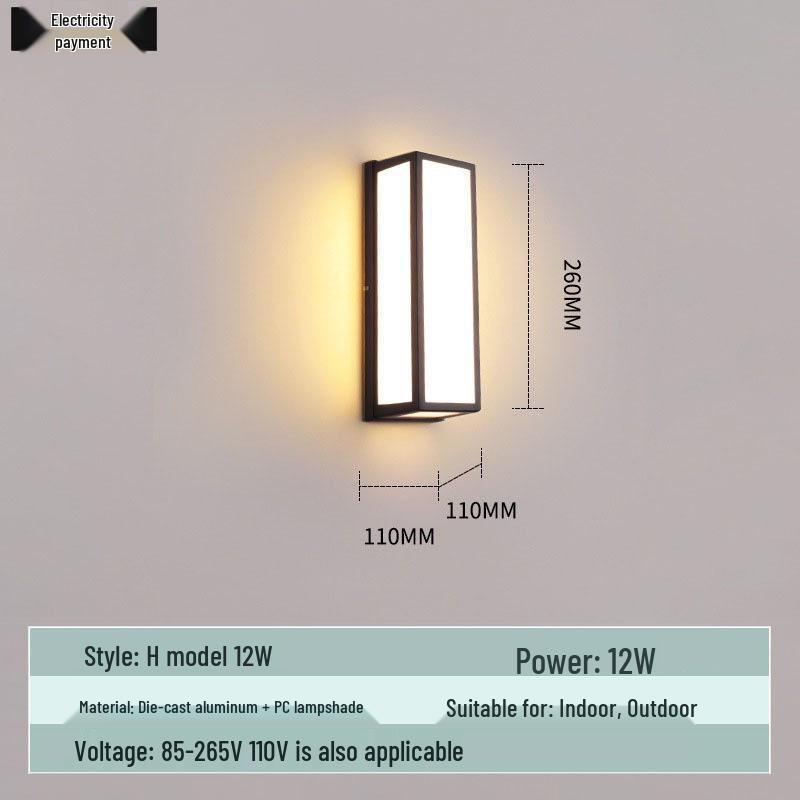 Waterproof Minimalist LED Wall Light with Smart Sensor for Outdoor Use