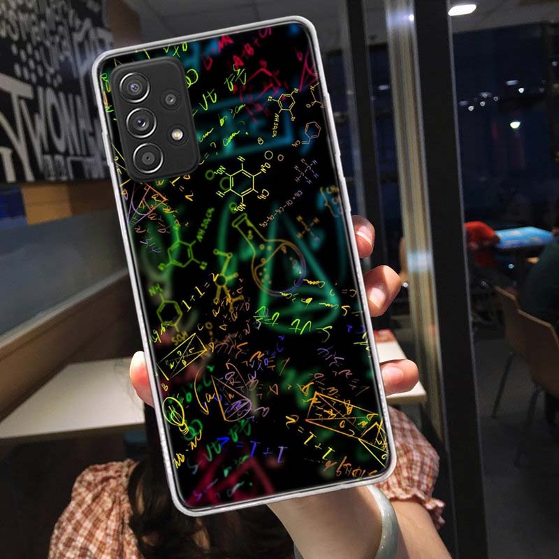 Chemical Math Formula Phone Case for Samsung A54 A57 A37 A17 A14 A15 A12 A24 A34 A55 A35 A25 A52S A07 A05S A04S A22 A32 A72 Gala Samsung A04S