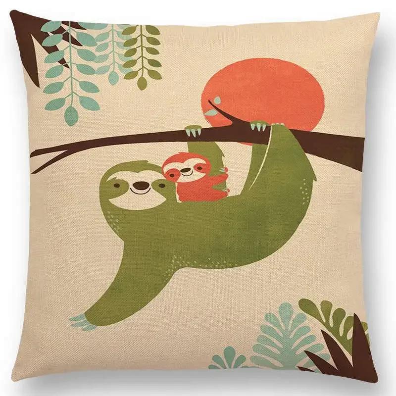 Latest Cartoon Animals Elephant Lion Tiger Sloth Penguin Shark Dog Whale Troll Bird Cushion Cover Car Sofa Throw Pillow Casea, 30x30cm