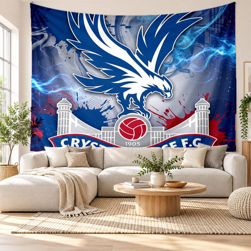 Crystal Palace Football Wall Tapestry, Soft Fabric Wall Hanging, Decorative Backdrop For Bedroom Home Wall Art