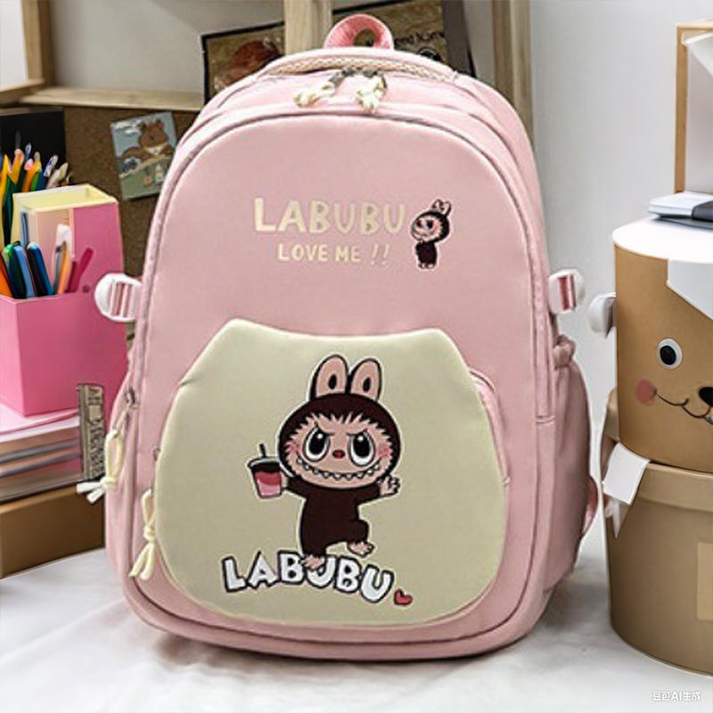 

LABUBU Украшение для школьной сумки Вместительный легкий студенческий рюкзак Сумка для учеников начальной и средней школы