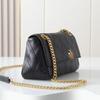 Charlies Damen Rautenketten-Rindsleder-Klapptasche - Lässige Einzel-Schulter-Crossbody-Tasche
