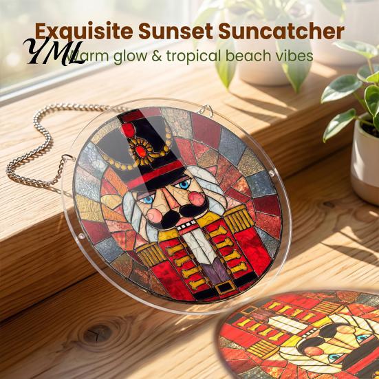 Translucent Puzzle Art Christmas Acrylic Suncatcher, Holiday Tree Snowman Stockings Red Bird Sun Catcher Pet Lover Gift Idea Kit for Adults,