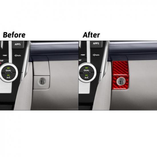 For Toyota Camry 2012-14 Red Carbon Fiber Interior Glove Box Handle Cover Trim