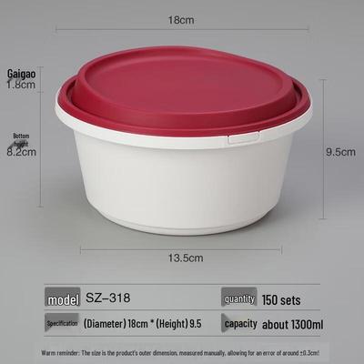 HANDUNYOU Disposable Lock-Buckle Round Food Container
