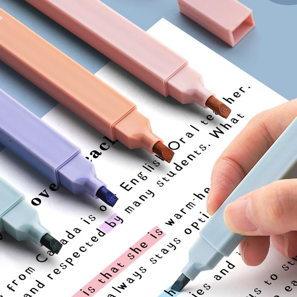 6Pcs/Set Soft Tip Pastel Highlighters Double Headed Hand Account Pens  School Office Supplies