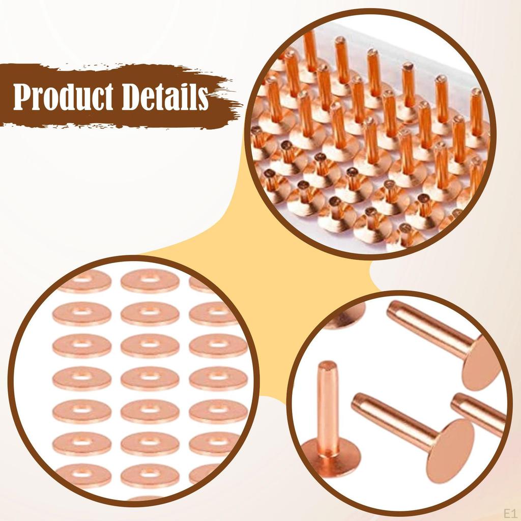 Rivets for Leather Burrs Washers without Pattern Smooth Rivet Setting Tool Fastener Kit Clothing