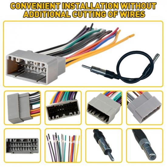 Radio Wire Harness & Antenna Adapter For 2005 2006 2007 Jeep Grand Cherokee