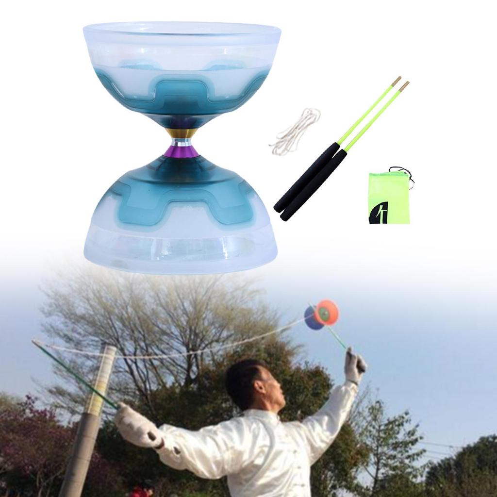 Set de Diabolo Chinois Jouet Balle Jonglerie Triple Roulement pour Adultes Enfants