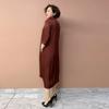 Women’s Silk Dress Summer Lapel Plus-size Dress Solid Color Soft Skin-friendly Breathable Silk Long Dress