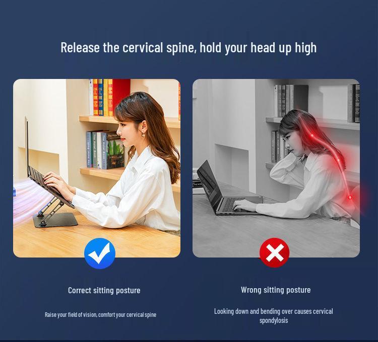 Universal Foldable Laptop Cooling Pad with Fan and Double-Layer Height-Adjustable Stand