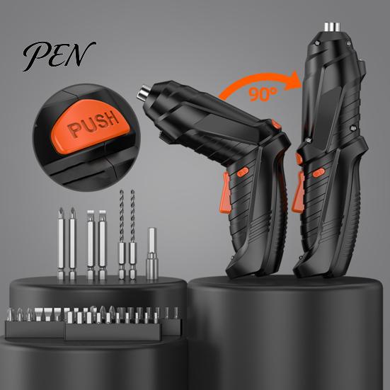 Ergonomic Power Drill Rechargeable Electric Screwdriver Set, Adjustable Torque And Grip Screwdriver, Dual-Purpose Compact Cordless Kit for Home