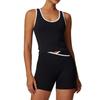 Women's Color Block High Waist Sports Set: Backless Vest Top & Running Shorts for Fitness and Yoga