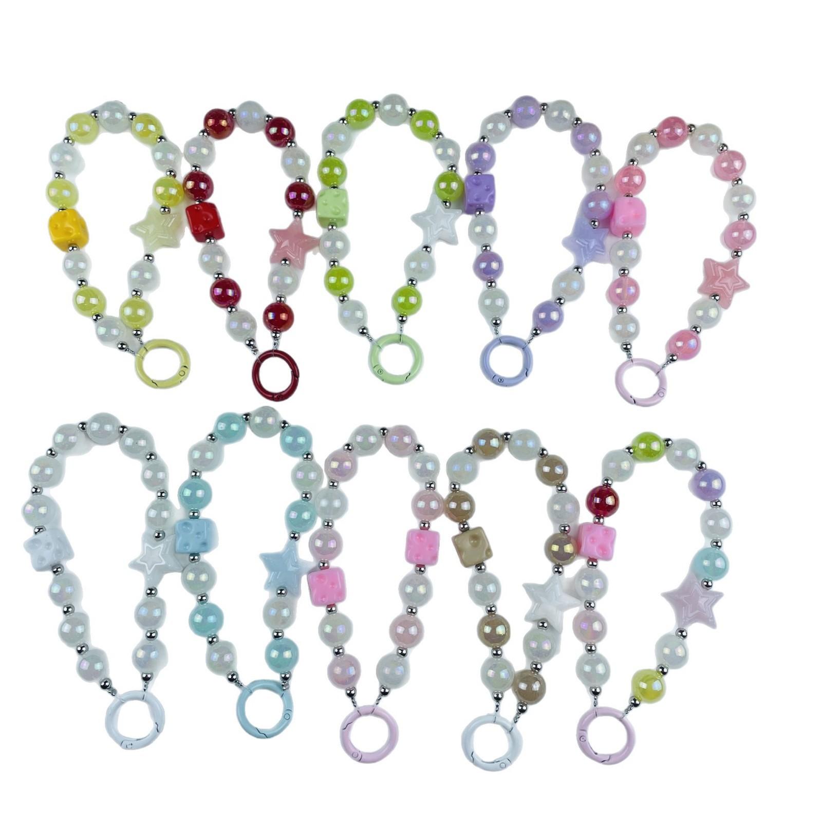 Colorful Stainless Steel Woven LED Keychain Phone Chain Lanyard Fashion Xiaohongshu Hot-selling Mixed colors