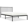 Metal Bed Frame with Headboard Black 107 x 203 cm