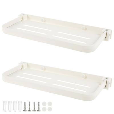 2PCS RV Foldable Shelf RV Aluminium Alloy Fold Down Shelf Wall Mounted RV Floating Shelf Space Saving Compact RV Folding Shelf