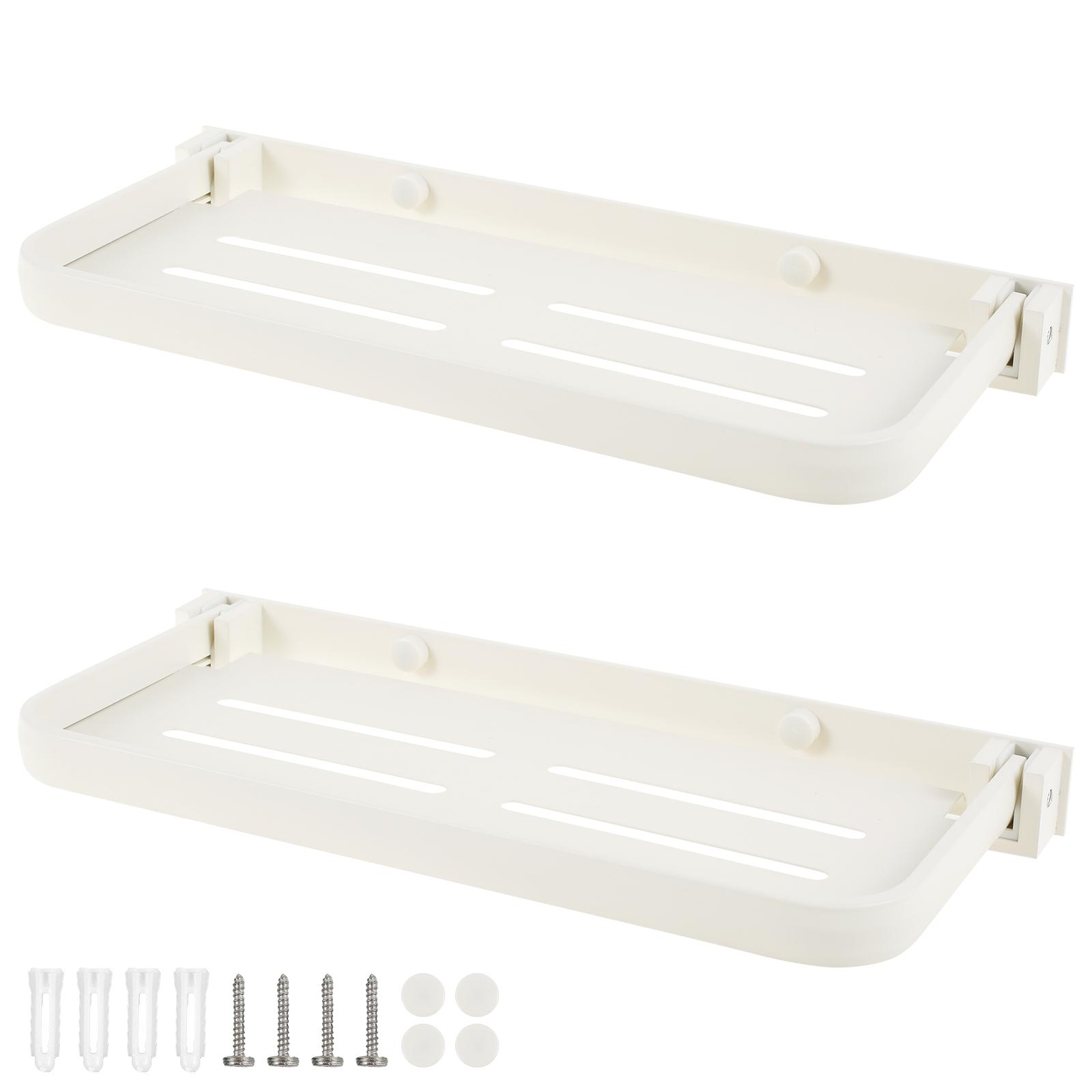 

2PCS RV Foldable Shelf RV Aluminium Alloy Fold Down Shelf Wall Mounted RV Floating Shelf Space Saving Compact RV Folding Shelf белый