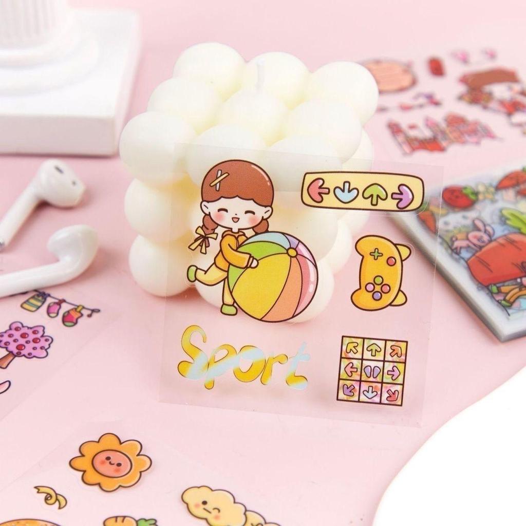 100-Piece Waterproof Transparent PVC Cute Boy & Girl Sticker Set for Journals, Phones, Bottles, & Computers