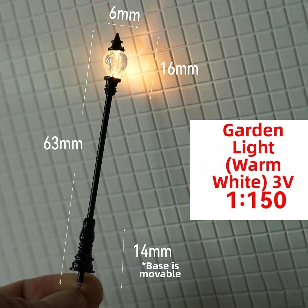 White/Warm Light Sand Table Model Streetlights Plastic Miniature Courtyard Road Lamp Model