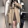 Women's Fashion Classic Slim-Waist Windbreaker Jacket - Simple Loose Casual Solid Color with Double Breasted and Chic Sleeves