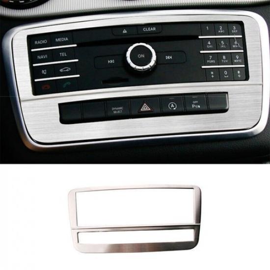 Central Volume CD Switch Panel Trim Cover For Benz GLA CLA 2013-19 Silver Steel