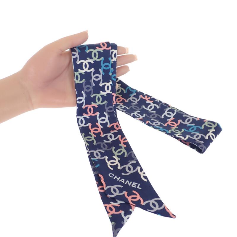 Chanel Scarf Navy/multicolor Silk Women