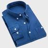 Frühling Neue Business Casual Herren Cord Langarmhemd Männliche Marke Gute Qualität Blau Rot Bürohemden Kleidung