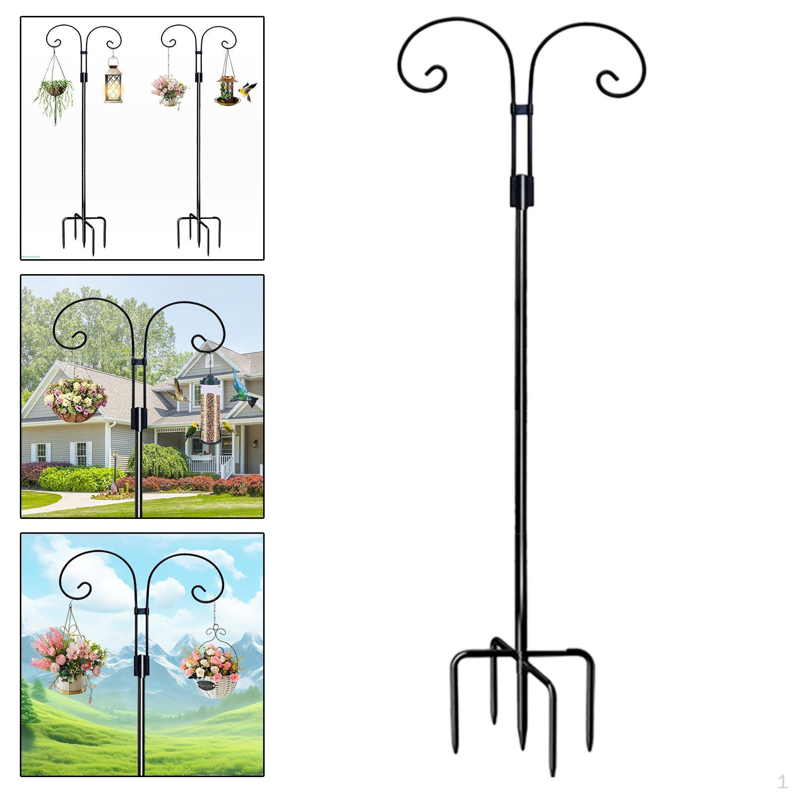 

Двойной пастуший крюк, столб для кормушки для птиц, садовый металлический подвес для Height 1.6M